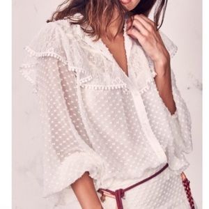 LoveShackFancy Erica Top in “Ivory” szM, NWT